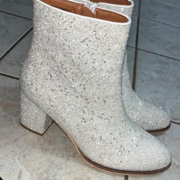 Sparkling White Ankle Boots - Picture 1 of 1